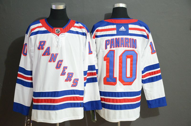 Men New York Rangers #10 Panarin White Adidas Stitched NHL Jersey->buffalo sabres->NHL Jersey